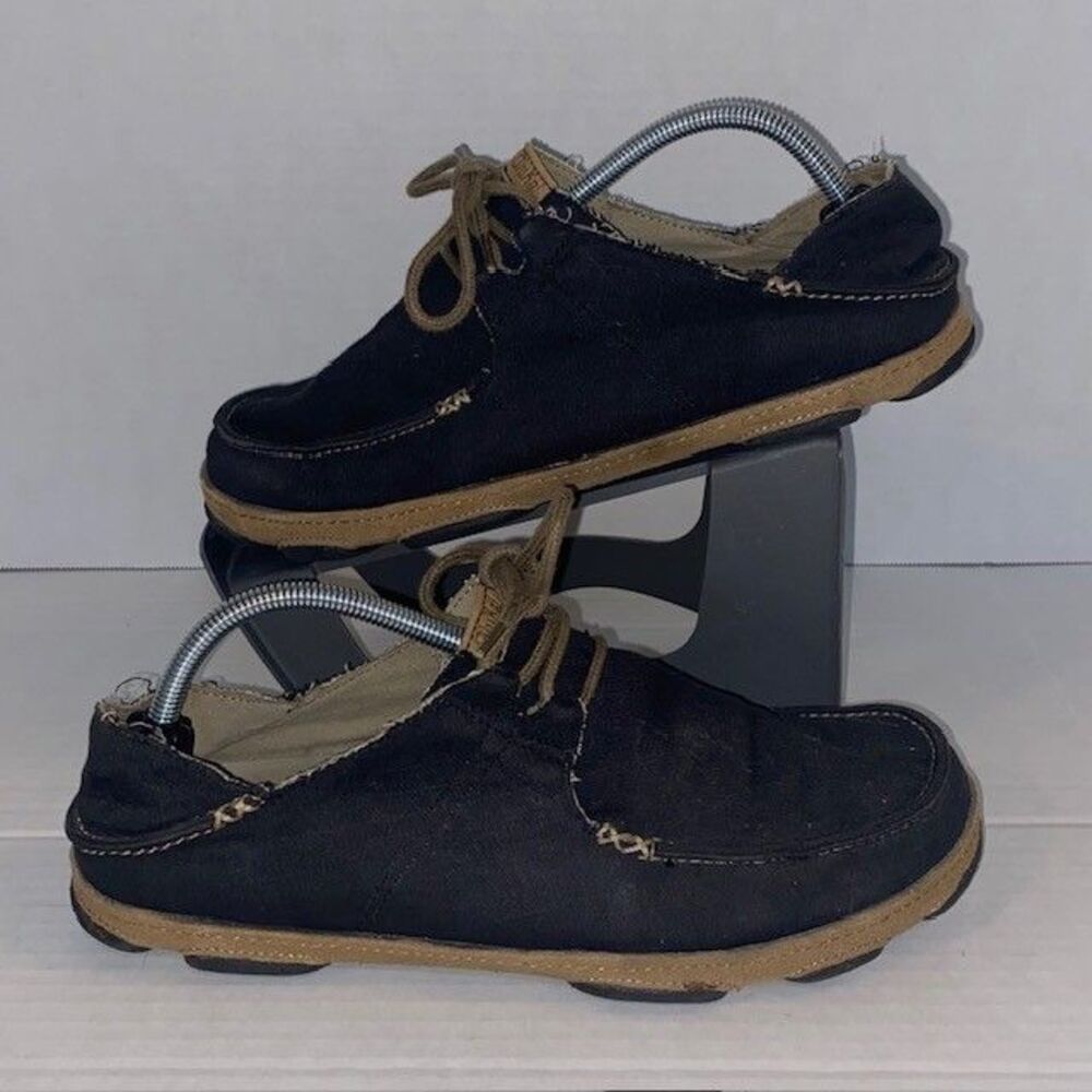 Men's OluKai Ohana Sneaker Twill Casual Boat Shoes Navy Blue US 10.5
